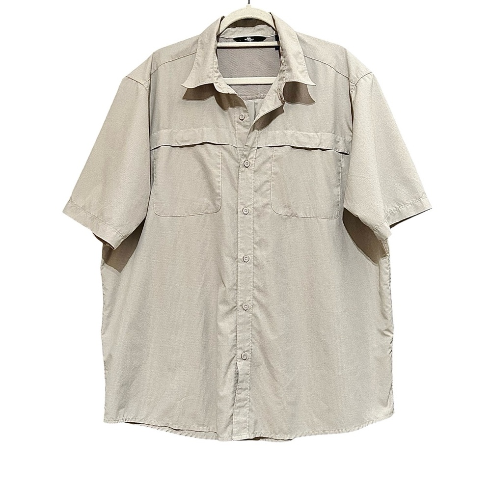 WRANGLER MENS TAN KHAKI LIGHTWEIGHT BUTTON UP
COLLARED SHIRT SIZE XL